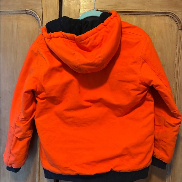 Boys Carhartt Orange Zip-Up Canvas Jacket Size Large 14-16 - Picture 2 of 11